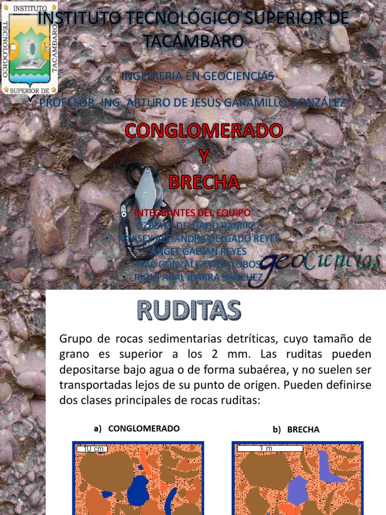 Conglomerado y Brecha | PDF | Roca sedimentaria | Roca (geología)