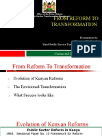 FROM REFORM TO TRANSFORMATION: Office of The Prime Minister Public Service Transformation Department Connected Gov Summit 2010
