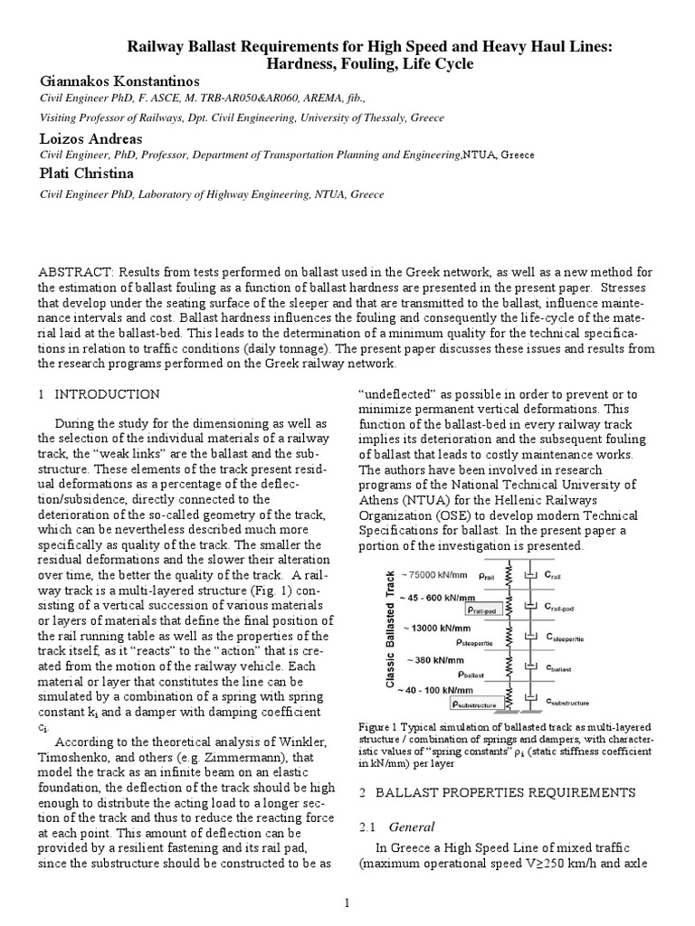 Railway Ballast Requirements For High Speed and Heavy Haul Lines | PDF ...