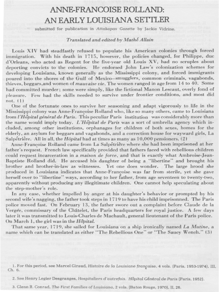 Early Louisiana Settler's Tale | PDF | Louisiana | Violence