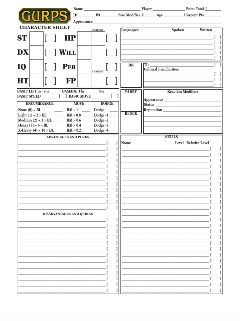 Gurps Fourth Edition Pdf