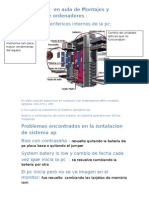 Experiència en Aula de Montajes y Despieze de Ordenadores