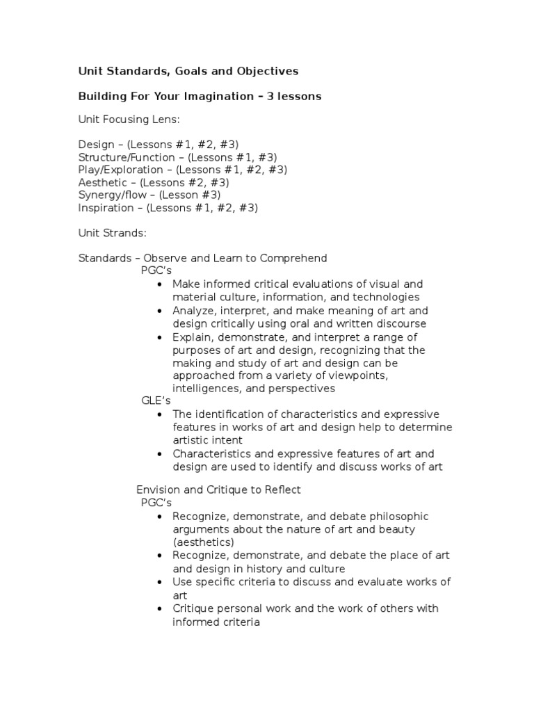 Art Education Unit: Design & Creation | PDF | Aesthetics | Design