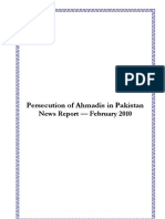 Monthly Newsreport - Ahmadiyya Persecution in Pakistan - February, 2010