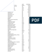 LISTA DE MATERIALES QUEROHS LAURICICHA