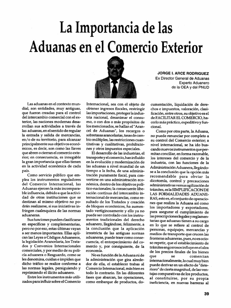 La Importancia de Las Aduanas El Exterior PDF | PDF