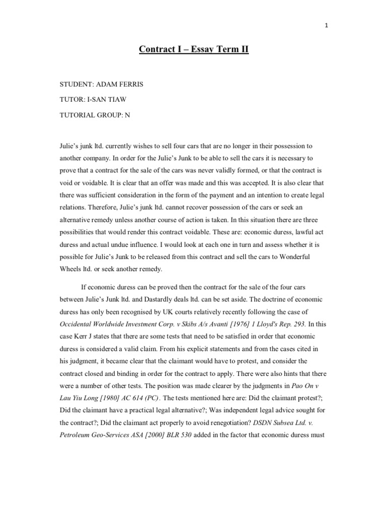 Contract terms essay image