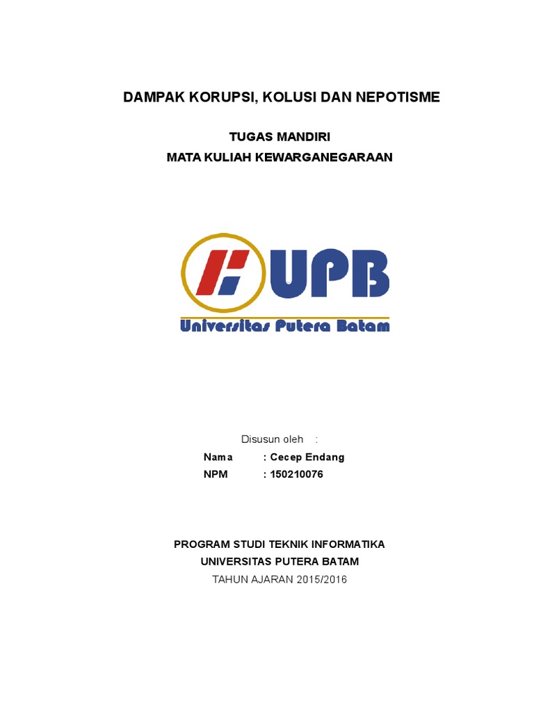 Artikel Dampak Korupsi Kolusi Dan Nepotisme