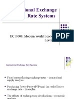 International Exchange Rate Systems: EC10008, Modern World Economy