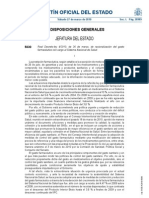 Real Decreto Ley 4 - 2010 de 26 de Marzo de Racionalizacion Del Gasto Farmaceutico Con Cargo Al SNS