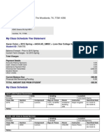 My Class Schedule/ Fee Statement: 5000 Research Forest Drive, The Woodlands, TX, 77381-4356