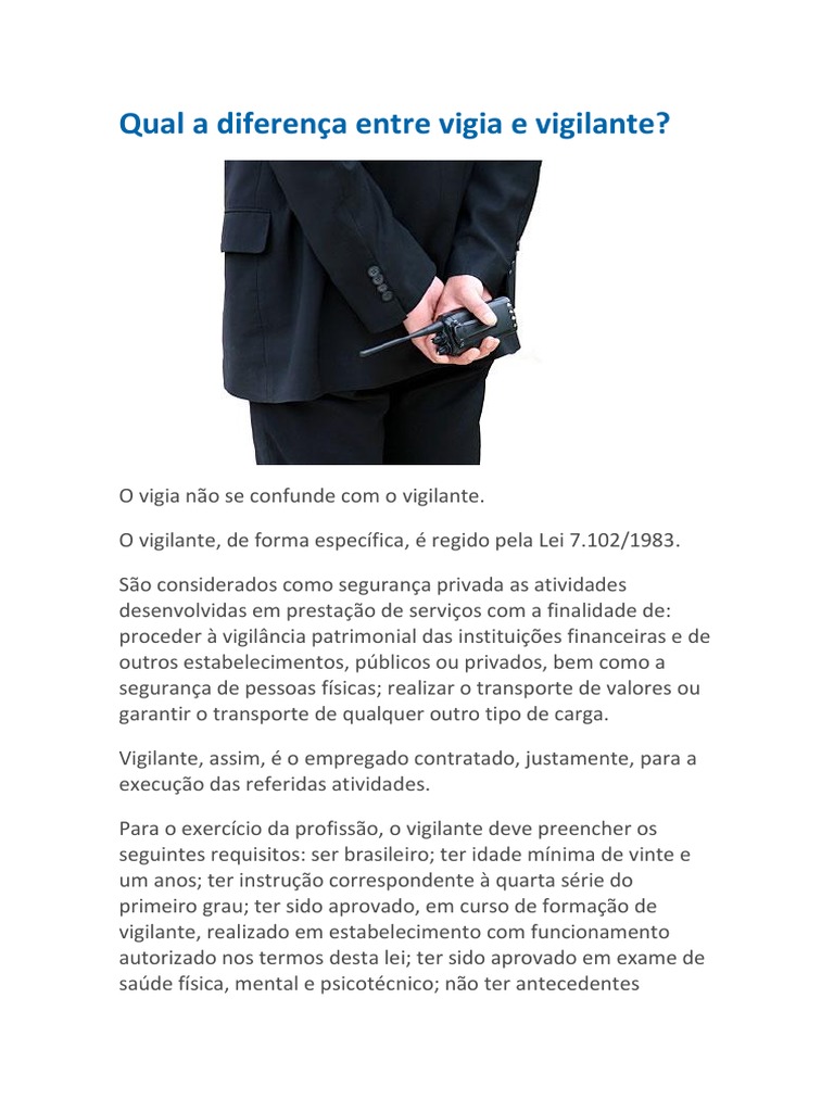 Diferença entre Vigia e Vigilante | PDF | Lei das Obrigações | Governo
