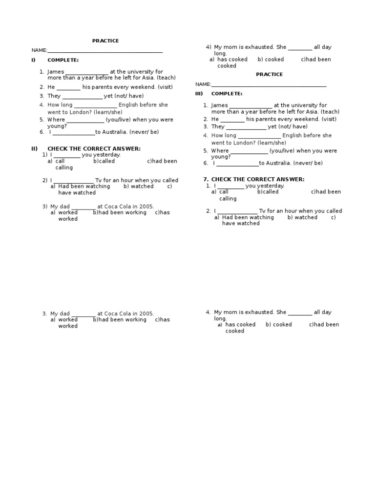 English Grammar Practice Exercises | PDF | Language Arts & Discipline