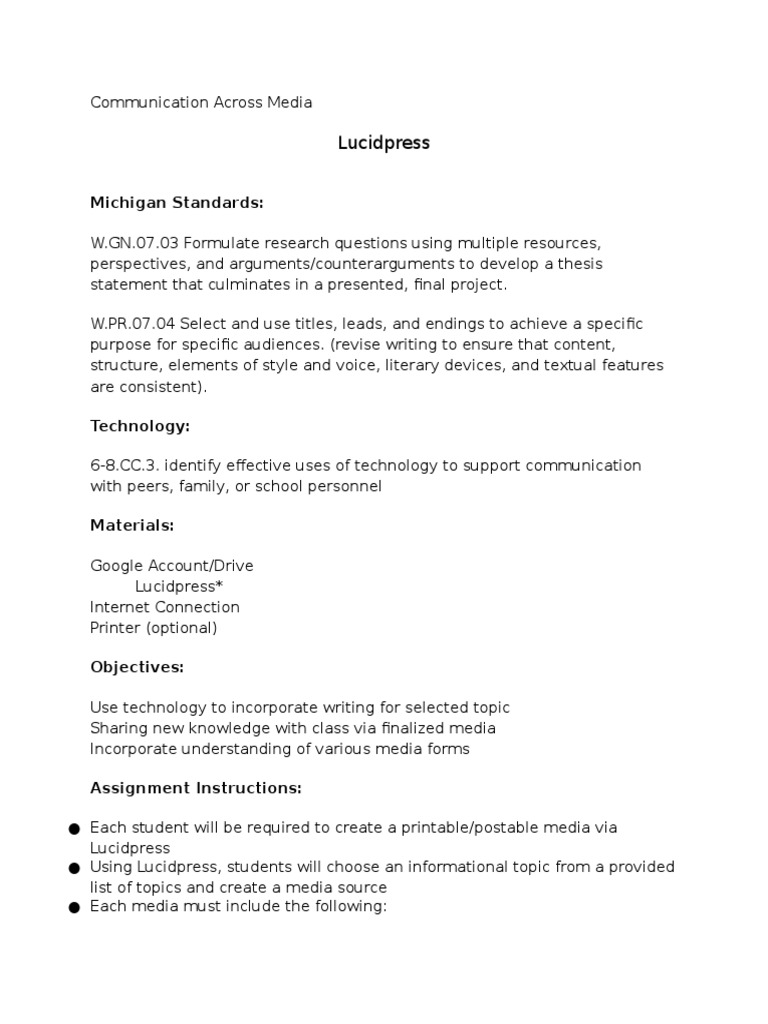 Creating Media Projects with Lucidpress | PDF | Art