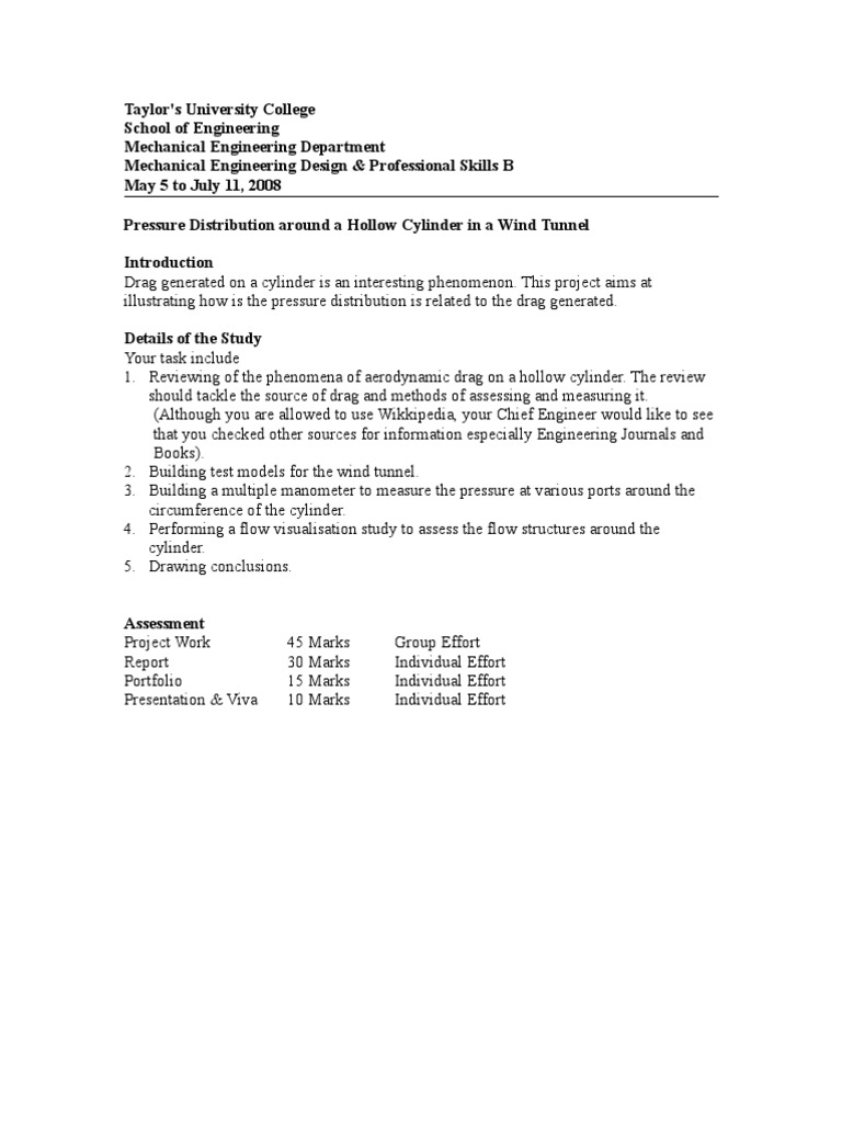 Pressure Distribution in Wind Tunnel Study | PDF | Wind Tunnel | Drag ...