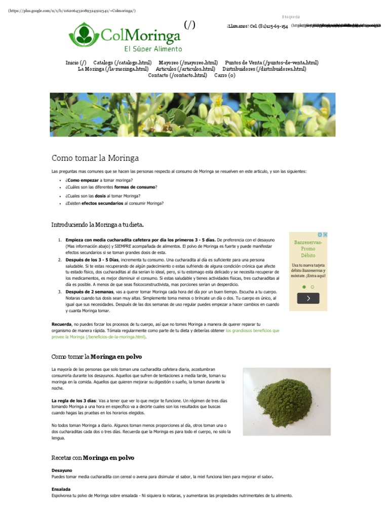 Cómo Consumir Moringa Efectivamente | PDF | Té | Alimentos