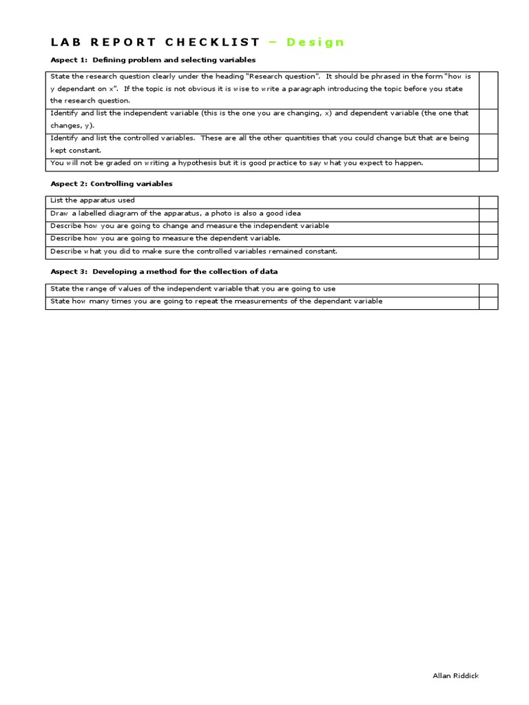 Lab Report Checklist 4 | PDF | Significant Figures | Uncertainty