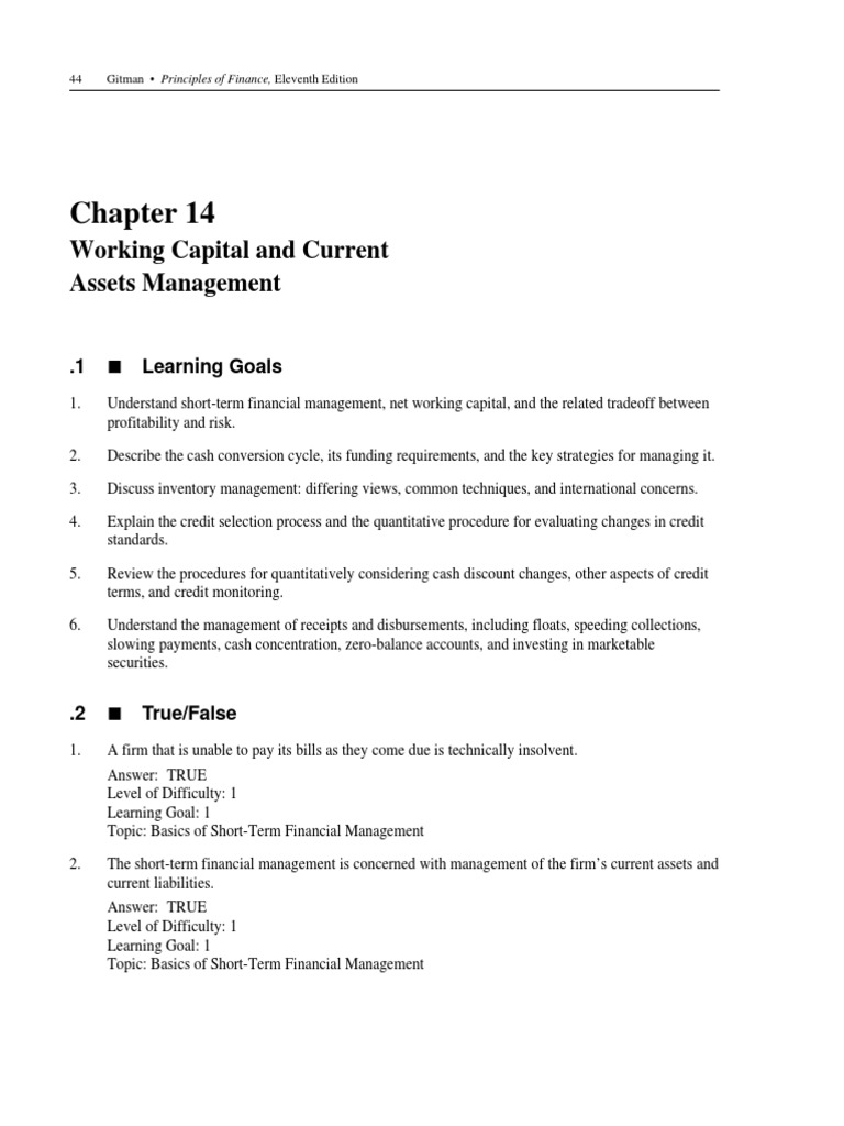 Working Capital Management Strategies | PDF | Float (Money Supply ...