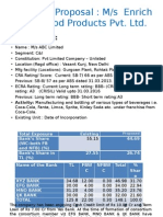 WC & TL Proposal for Enrich Agro Food Products Pvt. Ltd