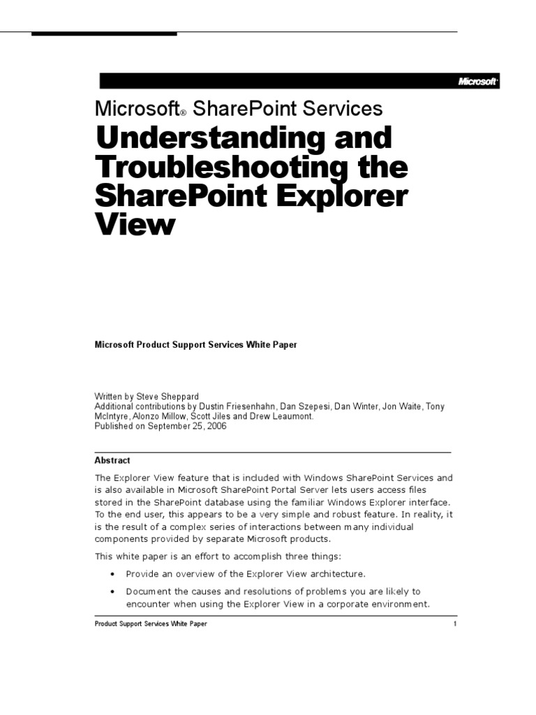 Understanding and Troubleshooting SharePoint Explorer View | PDF ...