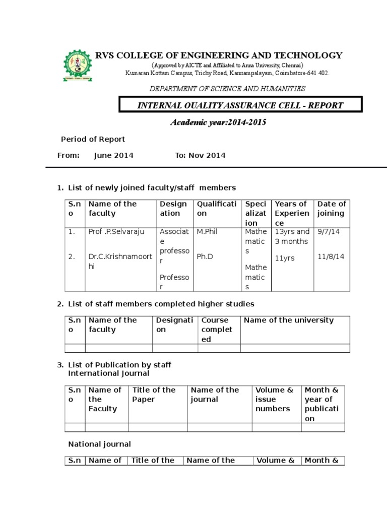 Rvs College of Engineering and Technology: Academic Year:2014-2015 ...