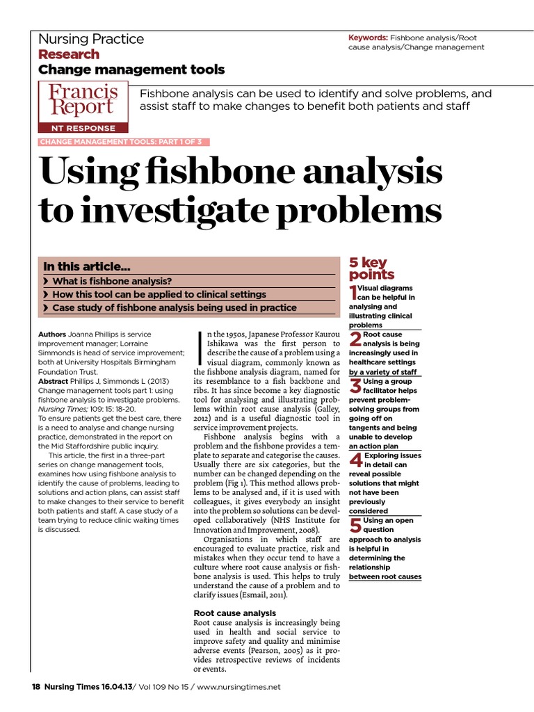 Fishbone Analysis in Nursing Practice | PDF | Causality | Patient