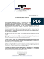 Communiqué de la préfecture de police de Paris (01/12/2015)