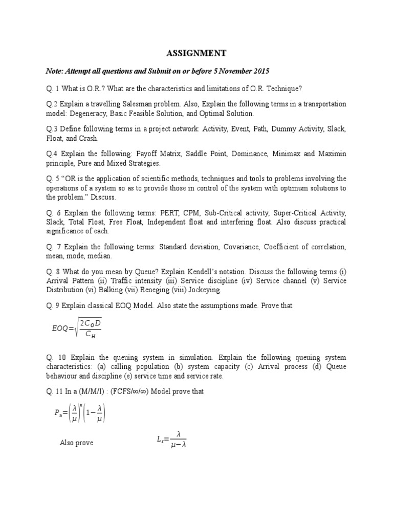 Assignment: Eoq D C | PDF
