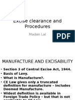 Excise Clearance and Procedures