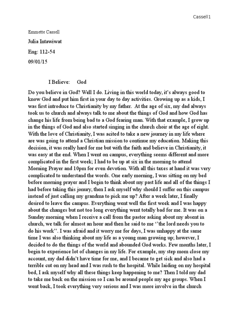 define belief essay