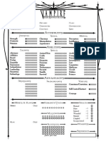 Vampire Character Sheet