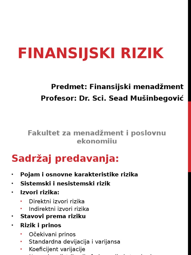 6 Finansijski Rizik | PDF