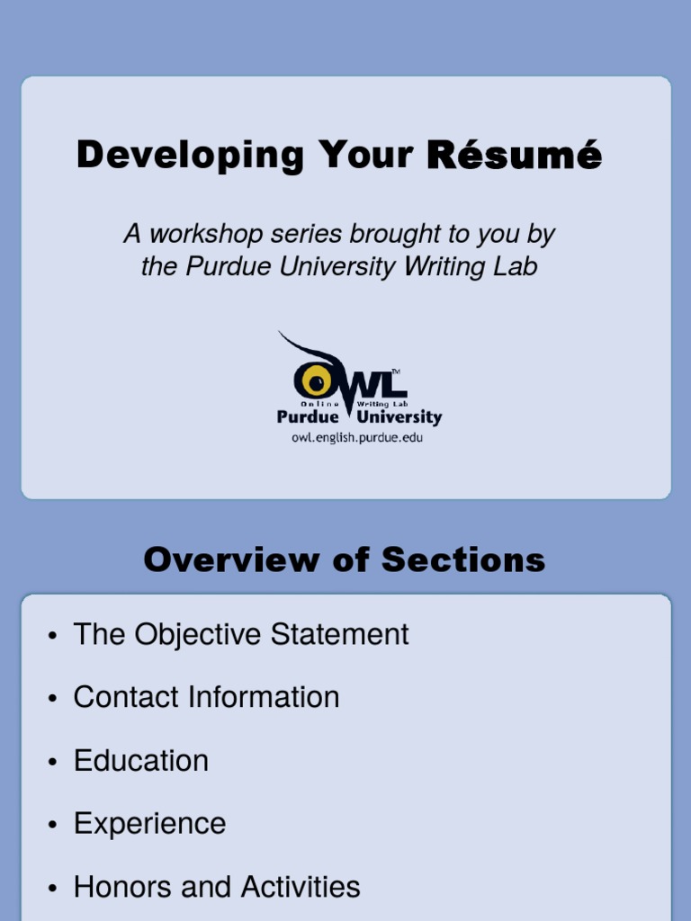 purdue owl resume guide