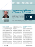 Articulo Nueva Estrategia FDA para La Validacion de Procesos