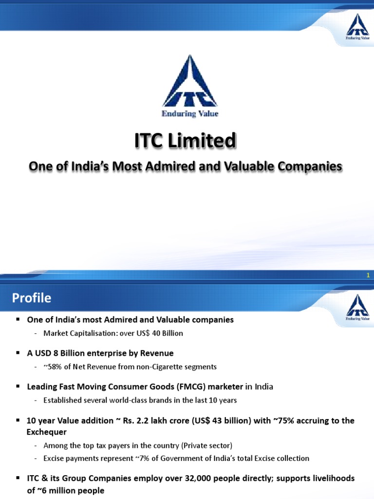 ITC Corporate Presentation Strategic Management Paperboard