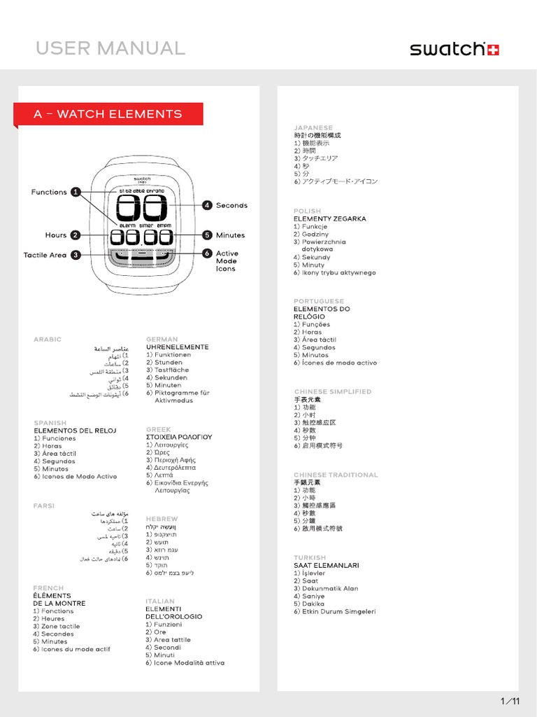 Swatch Watch User Manual Guide | PDF | Science & Mathematics 