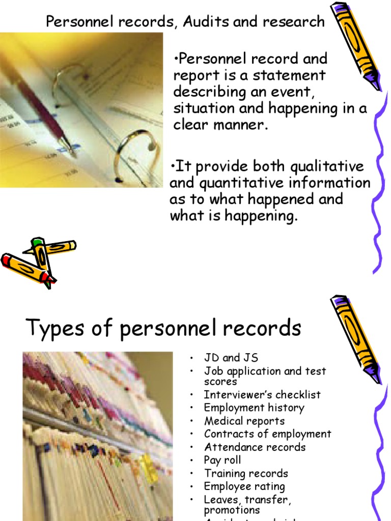 Types and Purpose of Personnel Records | PDF | Audit | Employment
