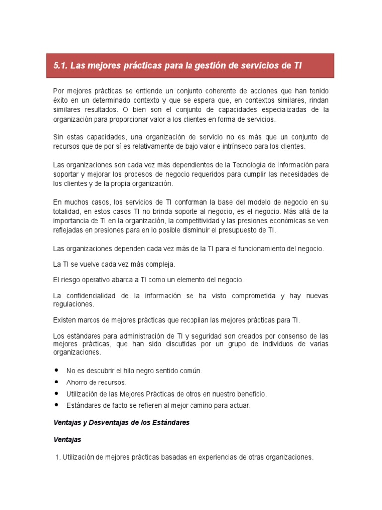 Mejores Prácticas en Gestión de TI | PDF | Itil | It Service Management