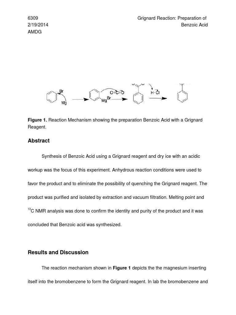 Grignard Reagent Lab Report Carboxylic Acid Chemical Reactions