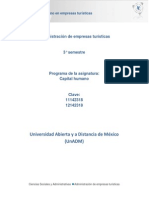 Unidad 1. Capital Humano en Empresas Turisticas Tercer Semestre