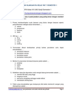 Soal IPA Kelas VII UAS Ganjil Semester 1