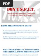 Don't S.P.I.T. - General Management Rules of Engagement During Union Organizing Campaigns