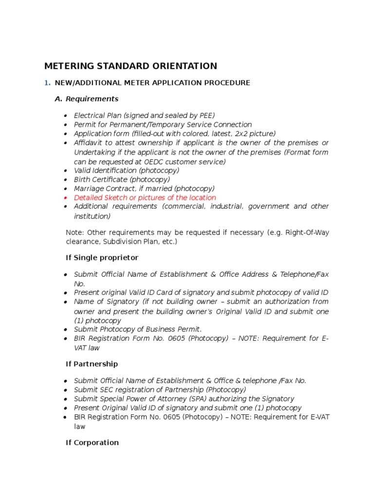 Meter Application and Installation Guide | PDF | Identity Document ...