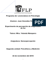 Experimento sobre percepción de magnitudes de luz