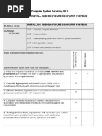 Qualification: Computer System Servicing NC II Unit of Competency: Install and Configure Computer Systems