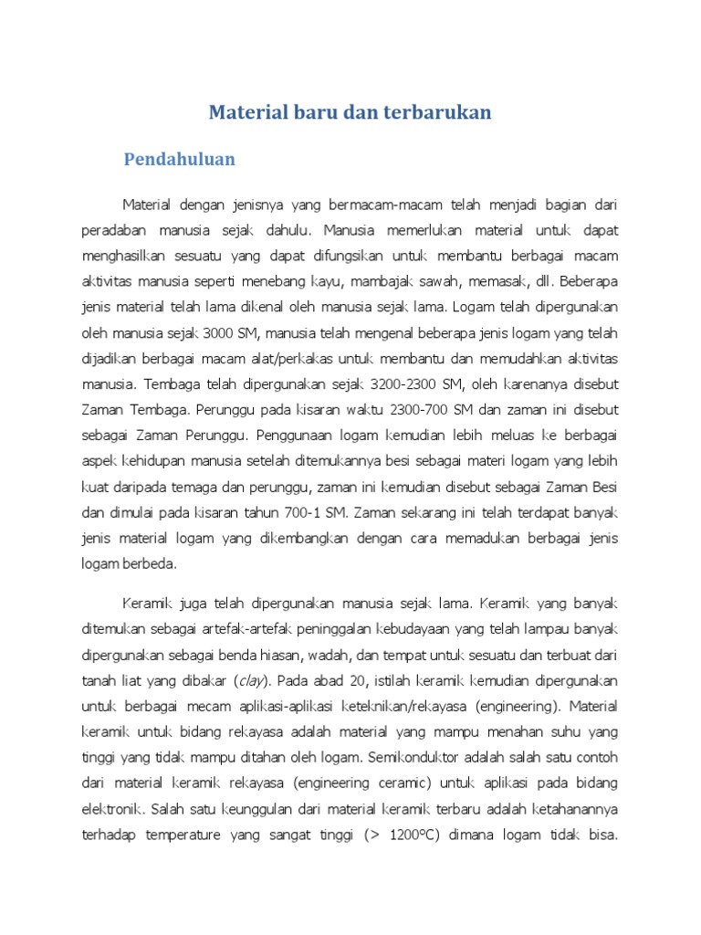 Klasifikasi dan Jenis Material Modern | PDF