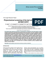 Phytochemical Screening of The Leaf Extracts of Hyptis: Spicigera Plant