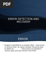 Error Detection - Recovery