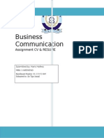 Business Communication: Assignment CV & RESUME