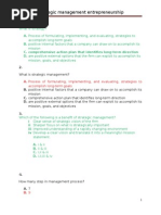 Strategic Management Entrepreneurship: What Is Strategy?